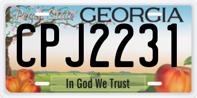 GA license plate CPJ2231