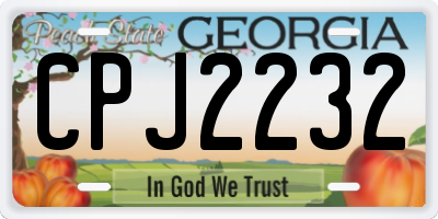 GA license plate CPJ2232