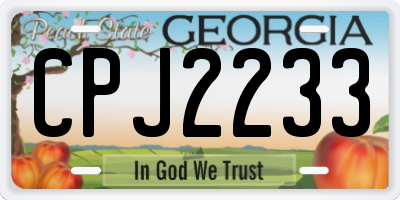 GA license plate CPJ2233