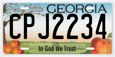GA license plate CPJ2234