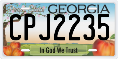 GA license plate CPJ2235