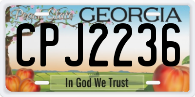 GA license plate CPJ2236