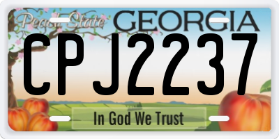 GA license plate CPJ2237