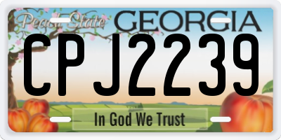 GA license plate CPJ2239