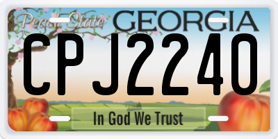 GA license plate CPJ2240