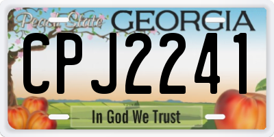 GA license plate CPJ2241
