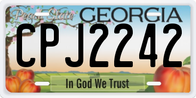 GA license plate CPJ2242