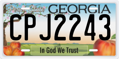 GA license plate CPJ2243