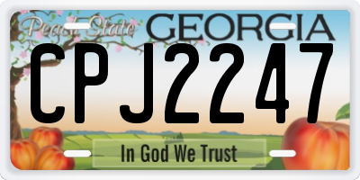 GA license plate CPJ2247