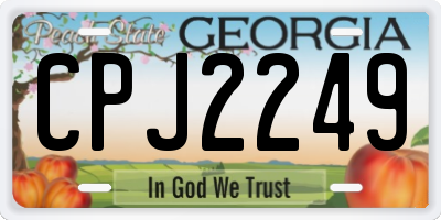 GA license plate CPJ2249