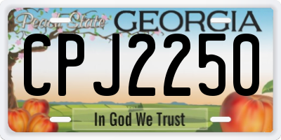 GA license plate CPJ2250