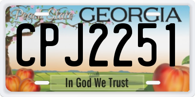 GA license plate CPJ2251