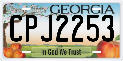GA license plate CPJ2253