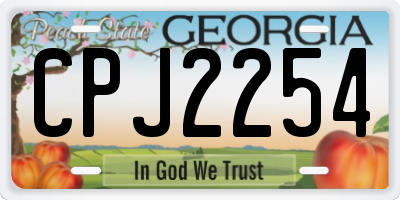 GA license plate CPJ2254
