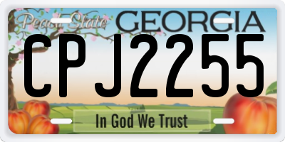 GA license plate CPJ2255