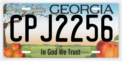 GA license plate CPJ2256
