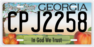 GA license plate CPJ2258