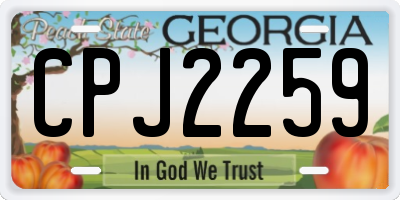 GA license plate CPJ2259
