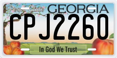 GA license plate CPJ2260