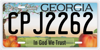 GA license plate CPJ2262
