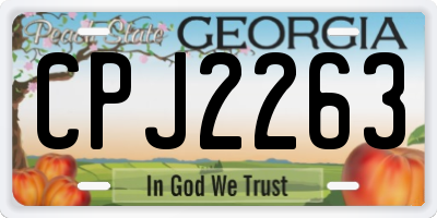 GA license plate CPJ2263
