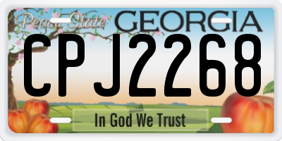 GA license plate CPJ2268