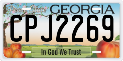 GA license plate CPJ2269