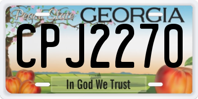 GA license plate CPJ2270