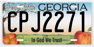 GA license plate CPJ2271