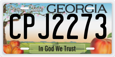 GA license plate CPJ2273