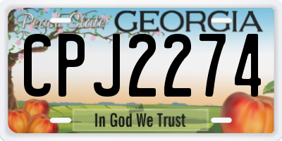 GA license plate CPJ2274