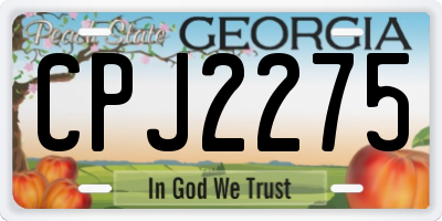 GA license plate CPJ2275