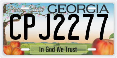 GA license plate CPJ2277