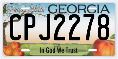 GA license plate CPJ2278