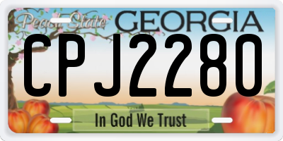 GA license plate CPJ2280