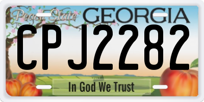 GA license plate CPJ2282