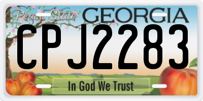 GA license plate CPJ2283