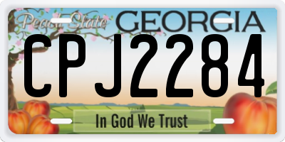 GA license plate CPJ2284