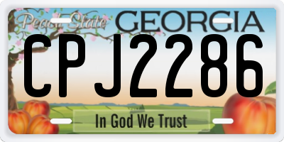 GA license plate CPJ2286