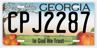 GA license plate CPJ2287