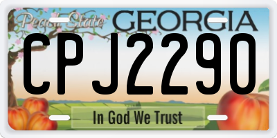GA license plate CPJ2290