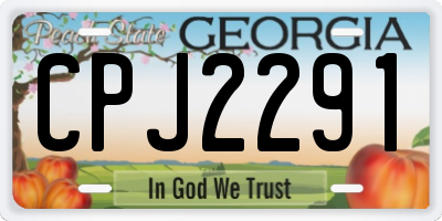 GA license plate CPJ2291