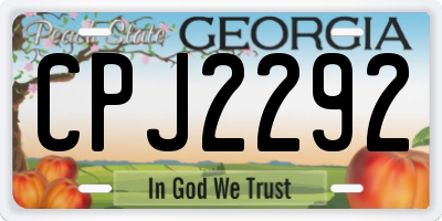 GA license plate CPJ2292