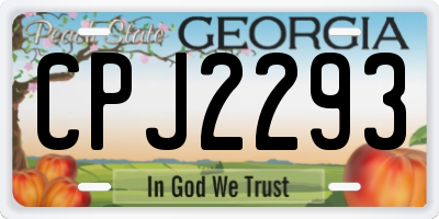 GA license plate CPJ2293
