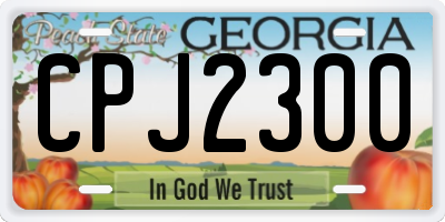 GA license plate CPJ2300