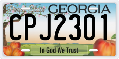 GA license plate CPJ2301