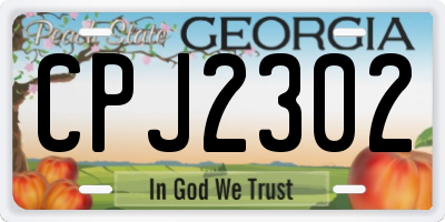 GA license plate CPJ2302
