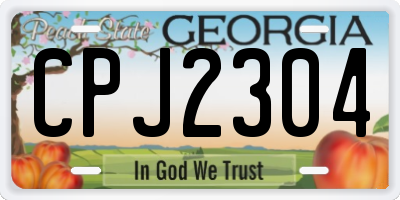 GA license plate CPJ2304