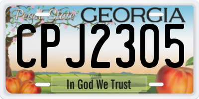 GA license plate CPJ2305