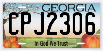 GA license plate CPJ2306